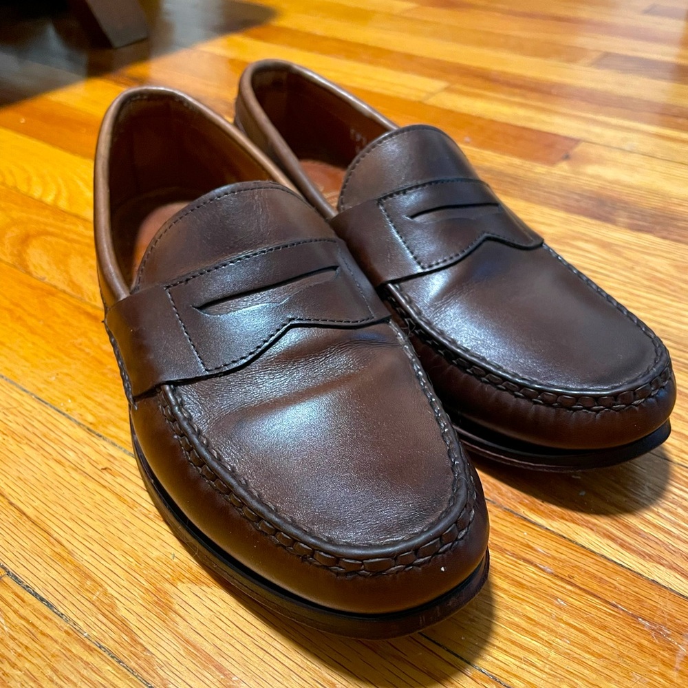 allen edmonds cavanaugh loafer brown leather size 9D